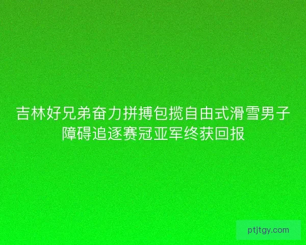 吉林好兄弟奋力拼搏包揽自由式滑雪男子障碍追逐赛冠亚军终获回报